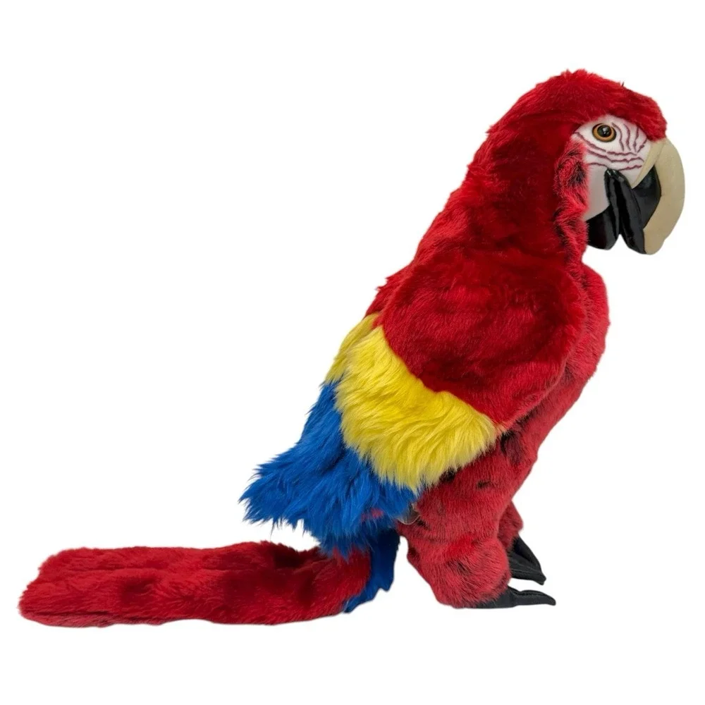 Folkmanis Puppets Scarlet Macaw Hand Puppet Toy Plush Stuffed Animal NEW w/FLAW